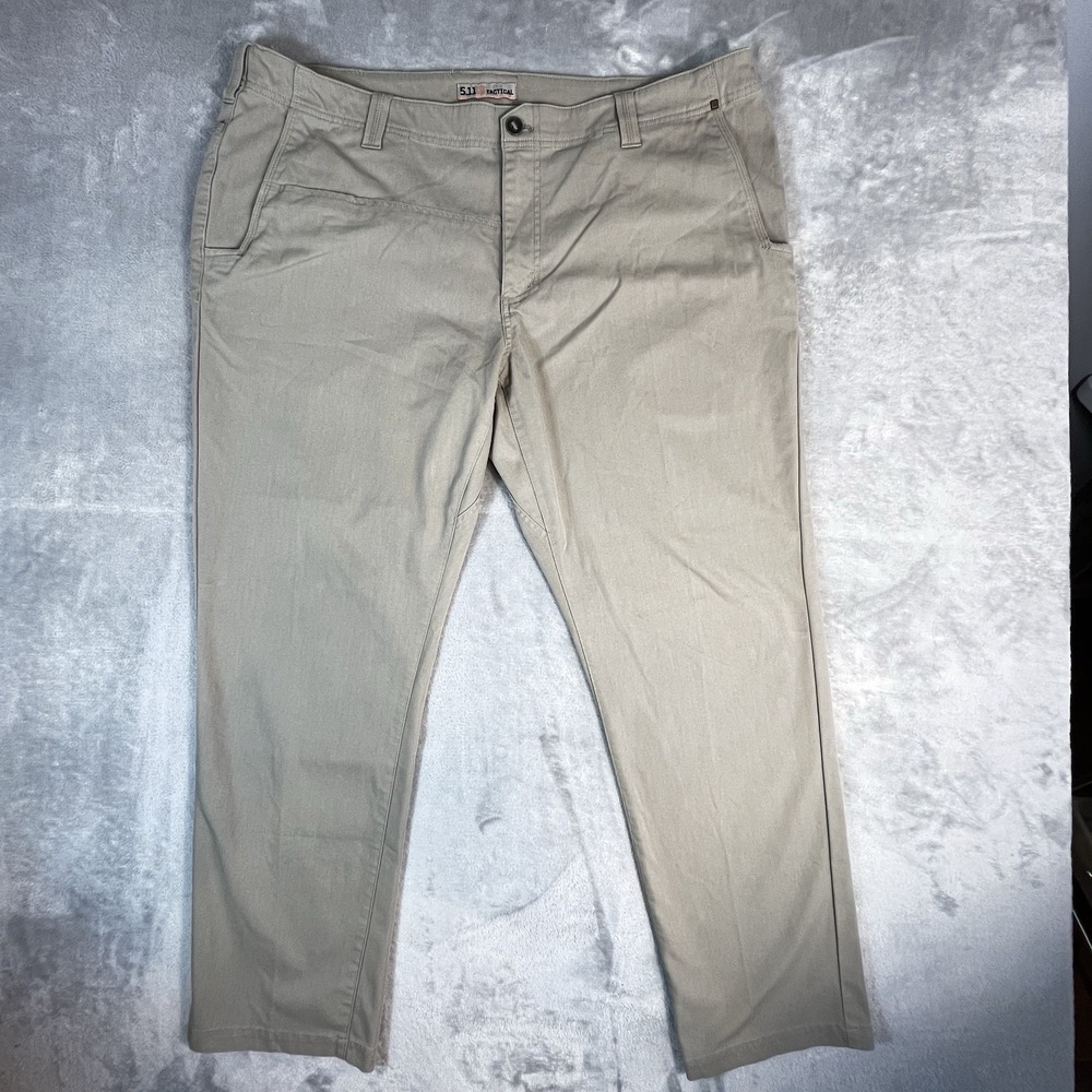 5.11 Tactical Edge 74481 Pants Men's 42x32 (31 Actual)Stone Flat Front NON-CARGO